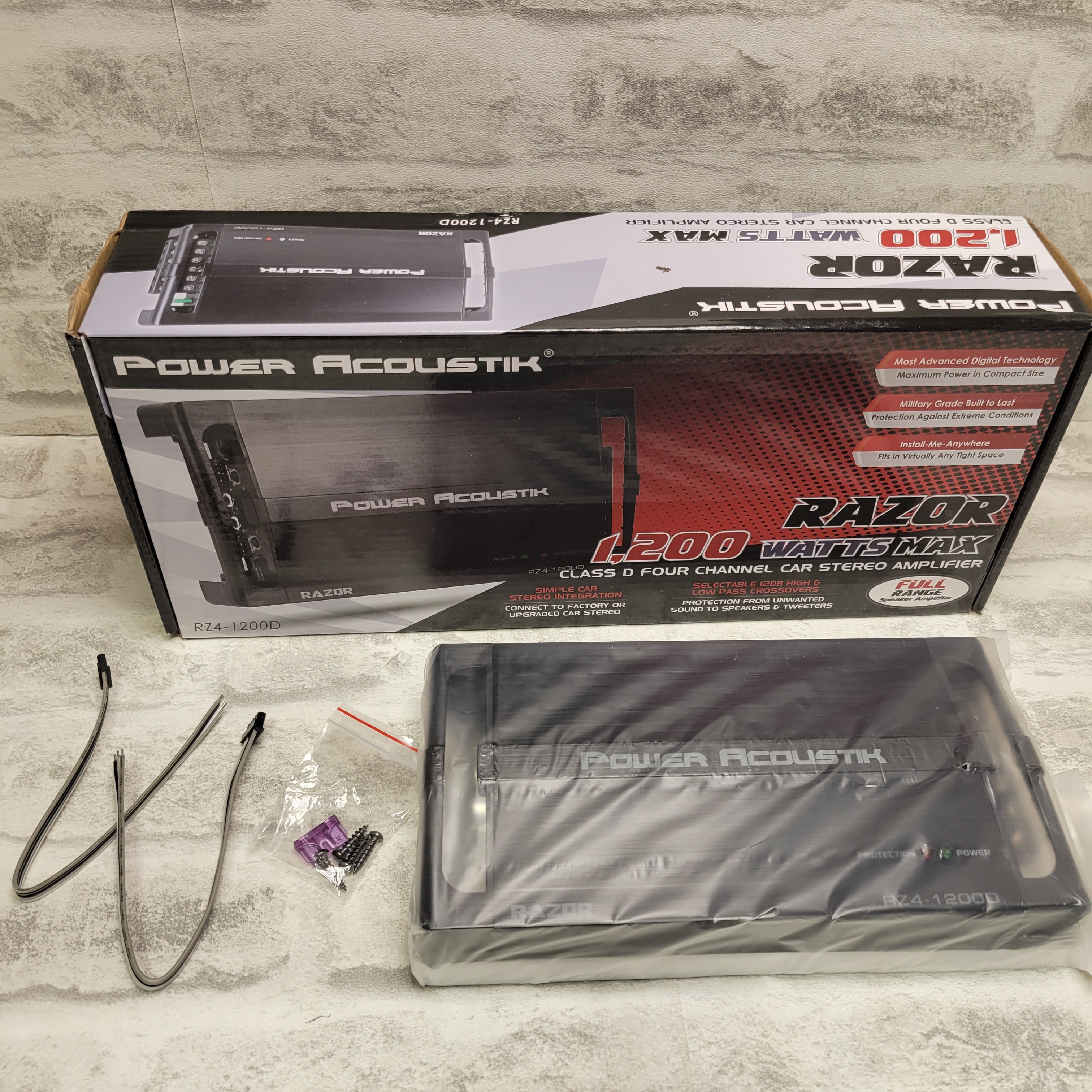 Power Acoustik(r) Rz4-1200d Razor Series Class D Amp (7665936826606)